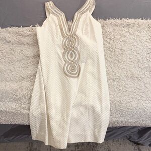Lilly Pulitzer White and Gold Mini Dress